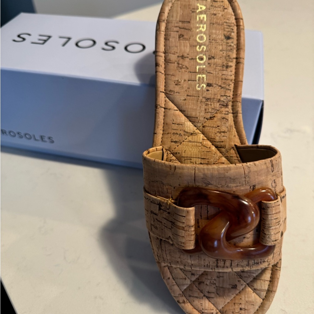 Classy Cork Aerosoles sandals with buckle!